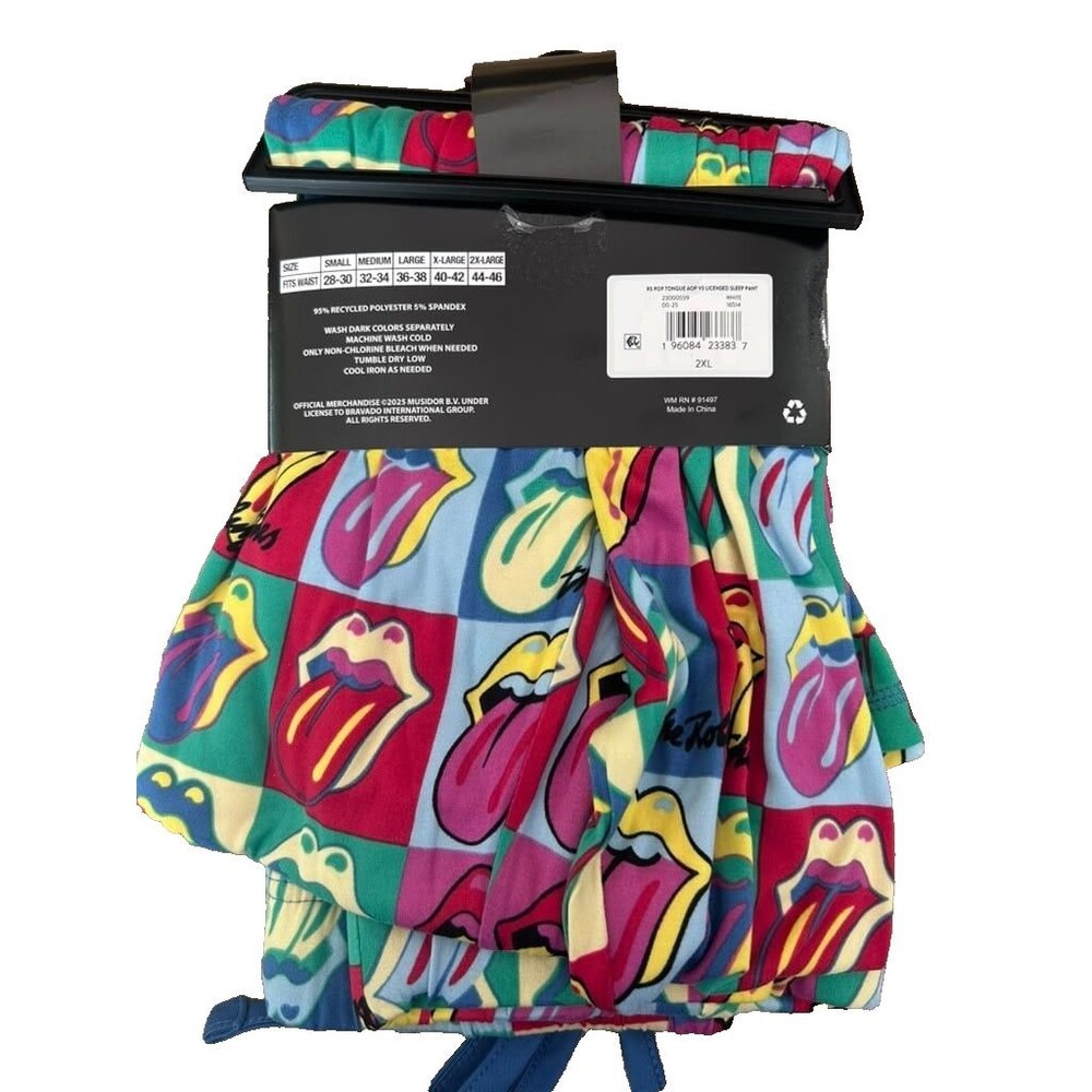 The Rolling Stones Sleep Pants Men 2XL Side Pocket Sleepwear Pajamas New - Picture 3 of 3